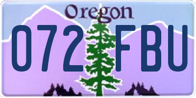 OR license plate 072FBU
