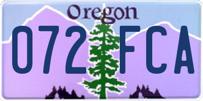 OR license plate 072FCA