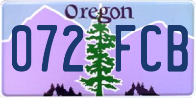 OR license plate 072FCB