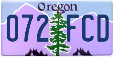 OR license plate 072FCD