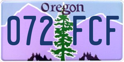 OR license plate 072FCF