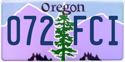 OR license plate 072FCI