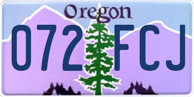 OR license plate 072FCJ
