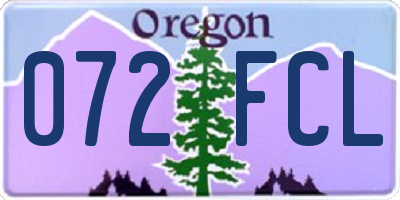 OR license plate 072FCL