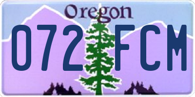 OR license plate 072FCM