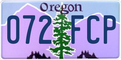 OR license plate 072FCP