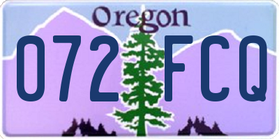 OR license plate 072FCQ