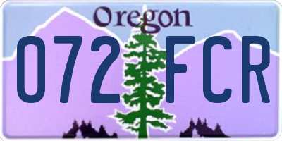 OR license plate 072FCR