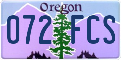 OR license plate 072FCS