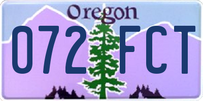 OR license plate 072FCT