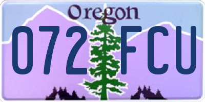 OR license plate 072FCU
