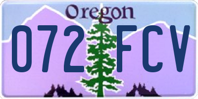 OR license plate 072FCV
