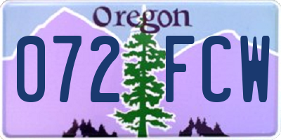 OR license plate 072FCW