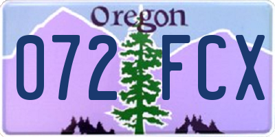 OR license plate 072FCX