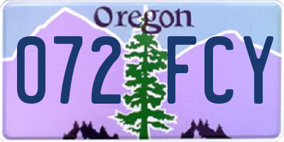 OR license plate 072FCY