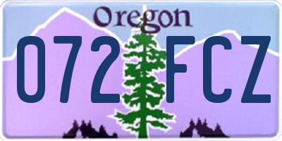 OR license plate 072FCZ