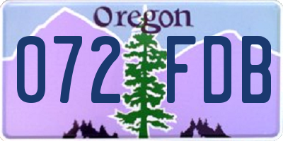OR license plate 072FDB