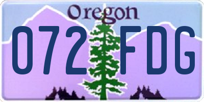 OR license plate 072FDG