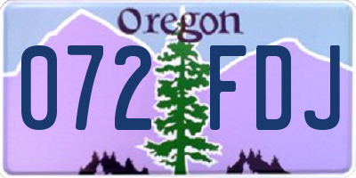 OR license plate 072FDJ