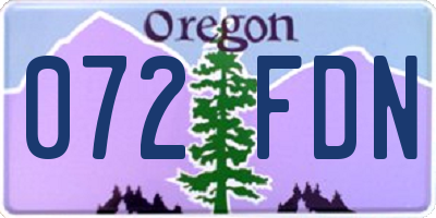 OR license plate 072FDN