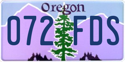 OR license plate 072FDS