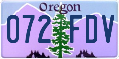 OR license plate 072FDV
