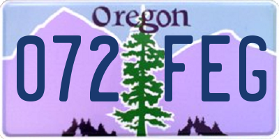 OR license plate 072FEG