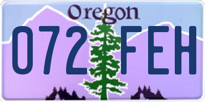 OR license plate 072FEH