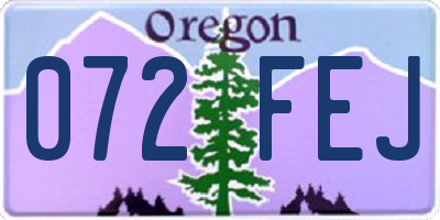 OR license plate 072FEJ