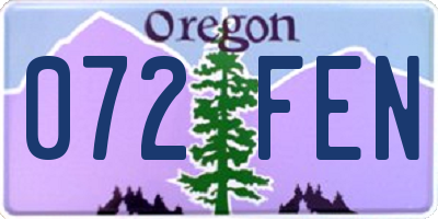 OR license plate 072FEN