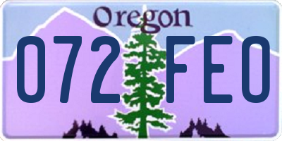 OR license plate 072FEO