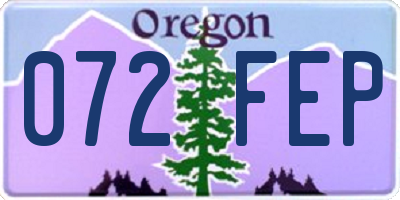 OR license plate 072FEP