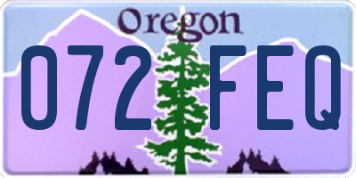 OR license plate 072FEQ