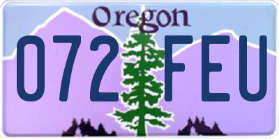 OR license plate 072FEU