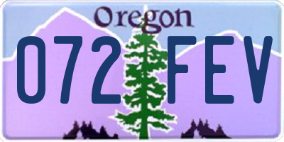 OR license plate 072FEV