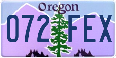 OR license plate 072FEX