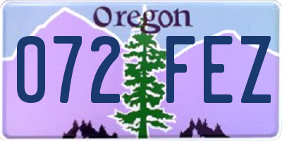 OR license plate 072FEZ