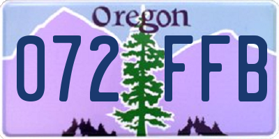 OR license plate 072FFB