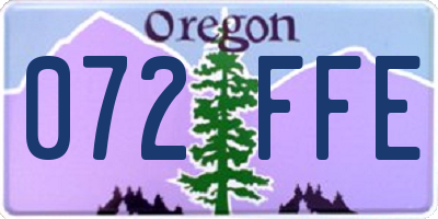 OR license plate 072FFE