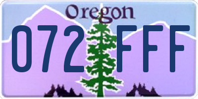 OR license plate 072FFF