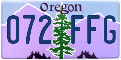 OR license plate 072FFG