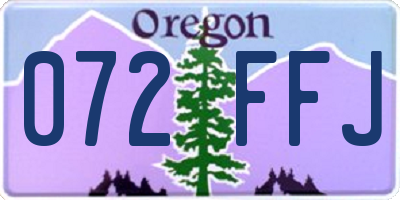 OR license plate 072FFJ