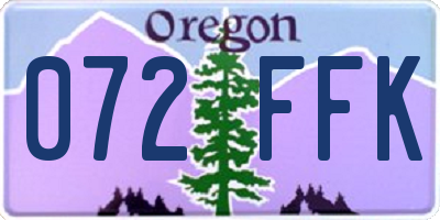 OR license plate 072FFK