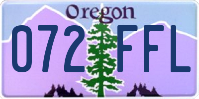OR license plate 072FFL