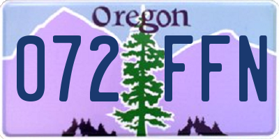 OR license plate 072FFN