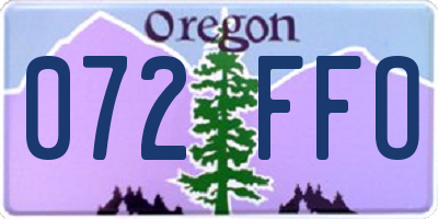 OR license plate 072FFO