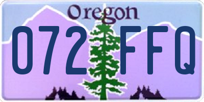 OR license plate 072FFQ
