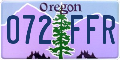 OR license plate 072FFR