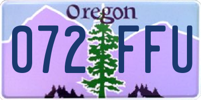 OR license plate 072FFU