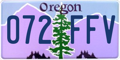 OR license plate 072FFV